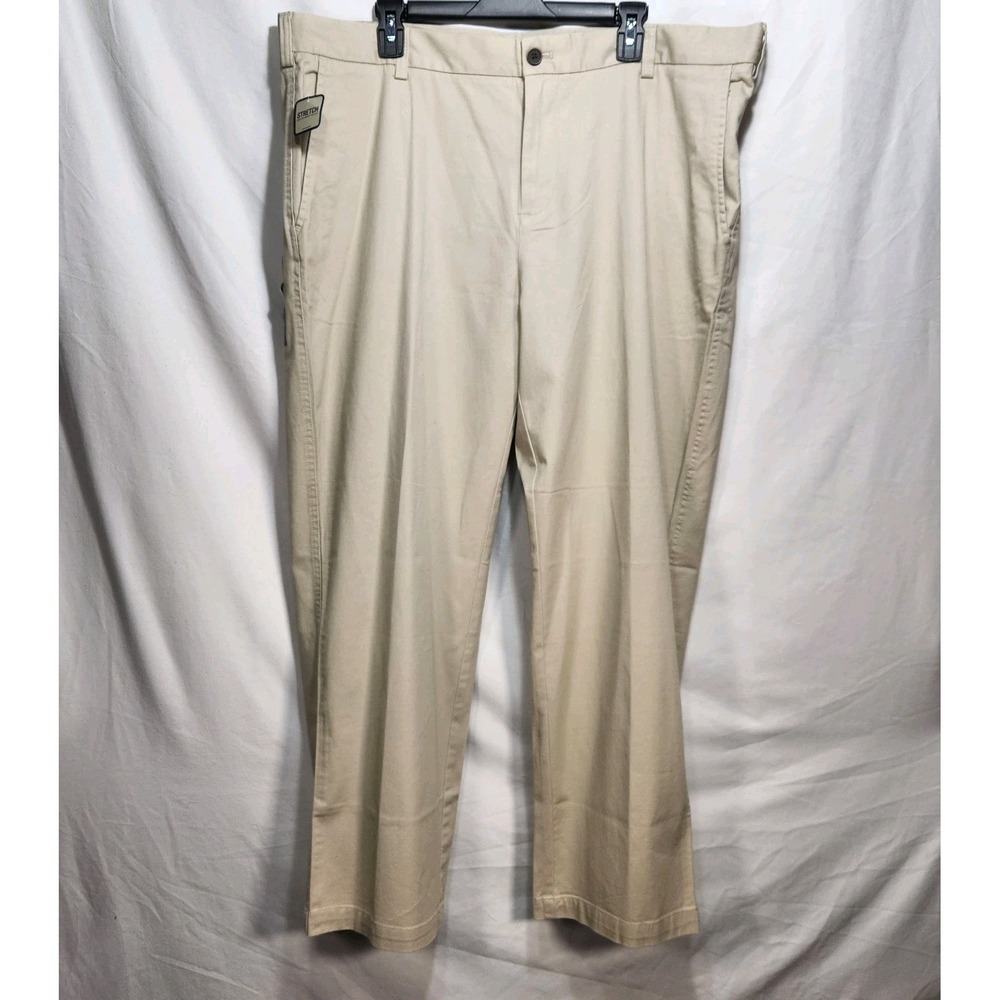Bass Stretch Wilton Chino Mens Khaki Pants Size 40x30 Beige Straight Leg‎